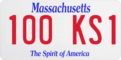 MA license plate 100KS1