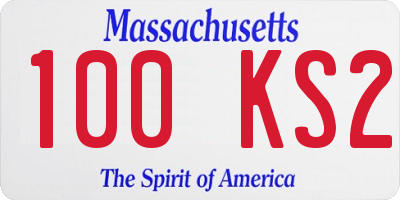 MA license plate 100KS2