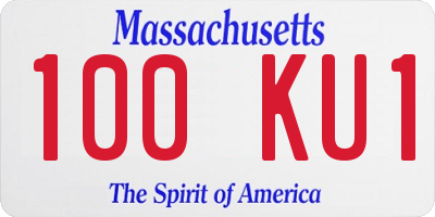 MA license plate 100KU1