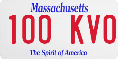 MA license plate 100KV0