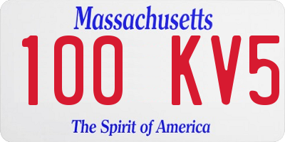 MA license plate 100KV5