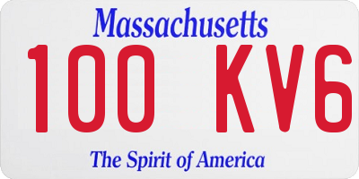 MA license plate 100KV6