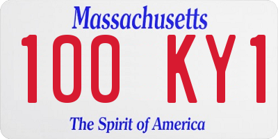 MA license plate 100KY1