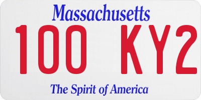 MA license plate 100KY2