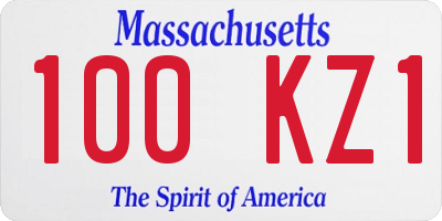 MA license plate 100KZ1