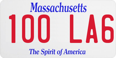 MA license plate 100LA6