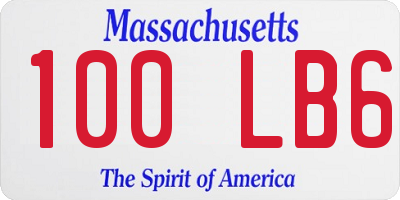 MA license plate 100LB6