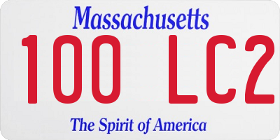 MA license plate 100LC2