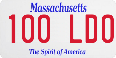 MA license plate 100LD0