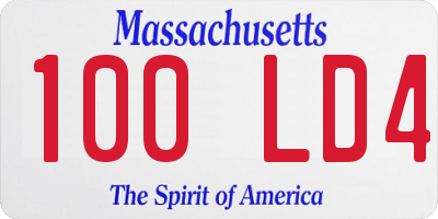 MA license plate 100LD4