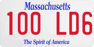 MA license plate 100LD6