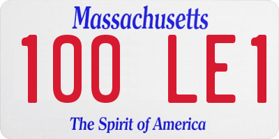 MA license plate 100LE1