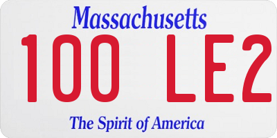 MA license plate 100LE2