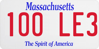 MA license plate 100LE3