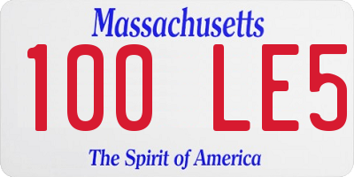 MA license plate 100LE5