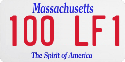 MA license plate 100LF1