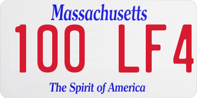 MA license plate 100LF4