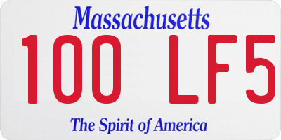 MA license plate 100LF5