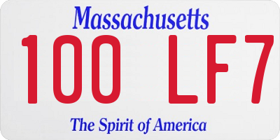 MA license plate 100LF7