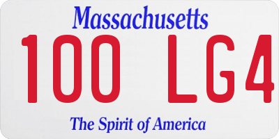 MA license plate 100LG4