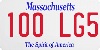 MA license plate 100LG5