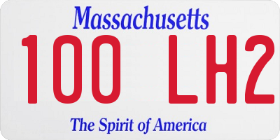 MA license plate 100LH2