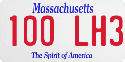 MA license plate 100LH3