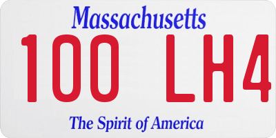 MA license plate 100LH4