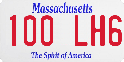 MA license plate 100LH6