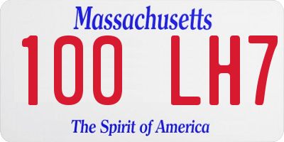 MA license plate 100LH7