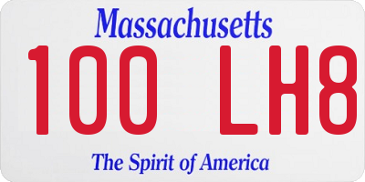 MA license plate 100LH8