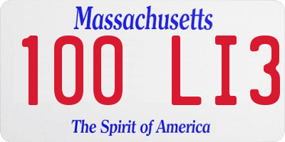 MA license plate 100LI3