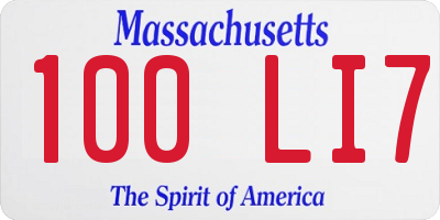 MA license plate 100LI7