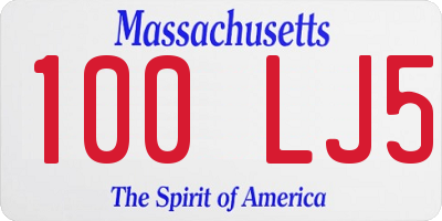 MA license plate 100LJ5