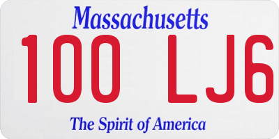 MA license plate 100LJ6