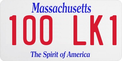 MA license plate 100LK1