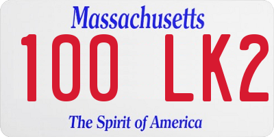 MA license plate 100LK2