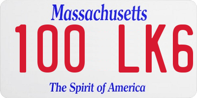 MA license plate 100LK6