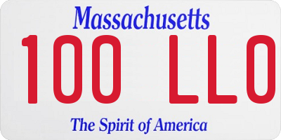 MA license plate 100LL0