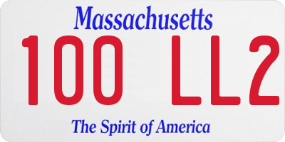 MA license plate 100LL2
