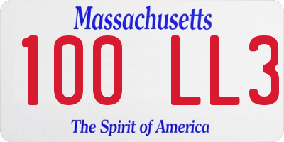 MA license plate 100LL3