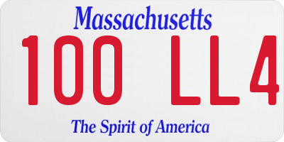 MA license plate 100LL4
