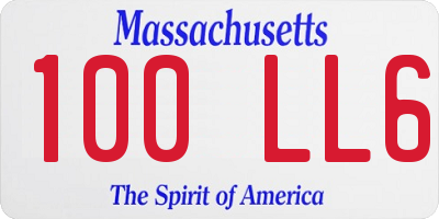 MA license plate 100LL6