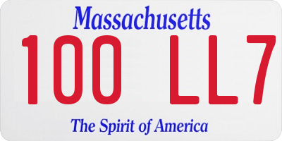 MA license plate 100LL7