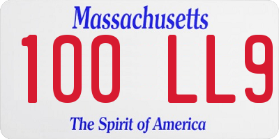 MA license plate 100LL9