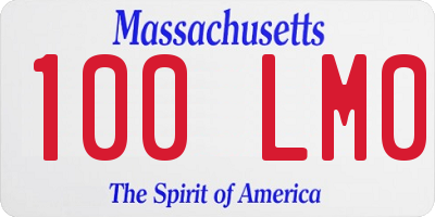 MA license plate 100LM0