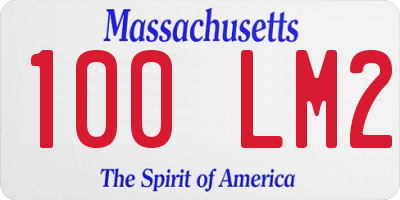 MA license plate 100LM2