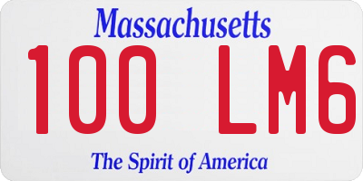 MA license plate 100LM6