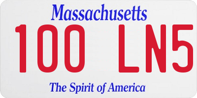 MA license plate 100LN5