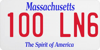 MA license plate 100LN6